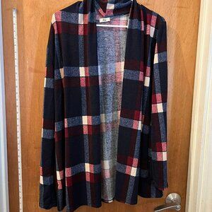 🐻Size M - Egy - Multi-Colored Plaid Long Sleeve Knit Wrap